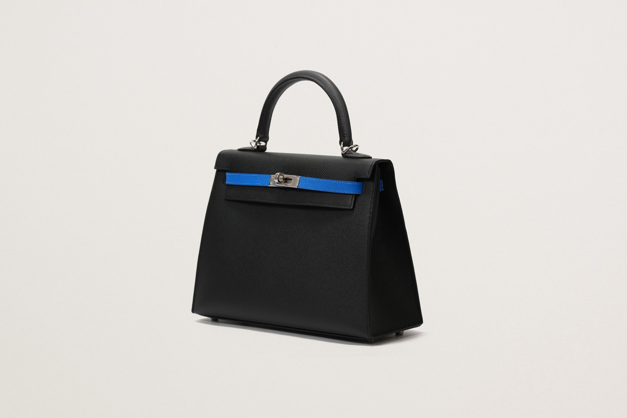 HERMES ケリー25 トリコロール 黒/ブルーイドラ/アルドワーズ