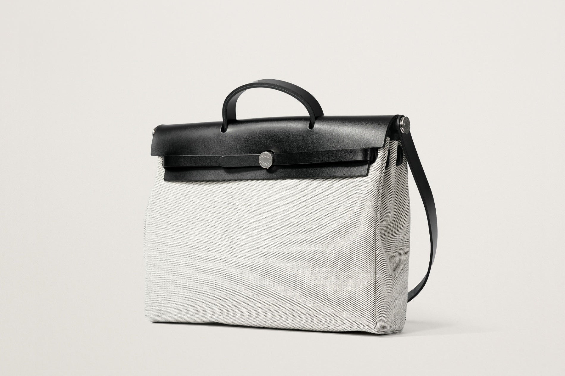 HERMES エールバッグ39 黒/エクリュ