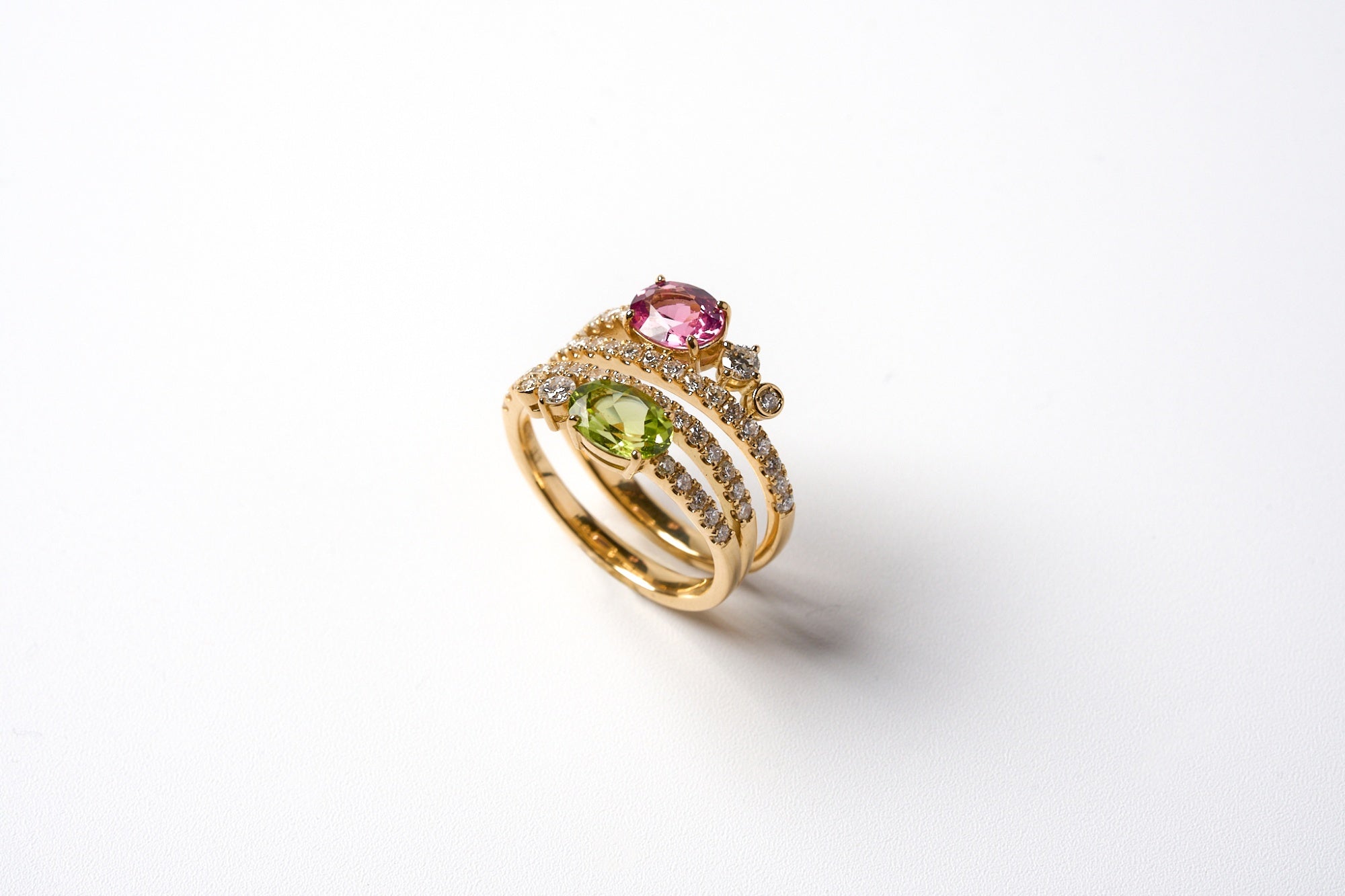 8月誕生石 3ct ペリドット K18 yg リング『10.５号』 鑑別付 8月誕生石 K18YG ペリドット&スピネルリング – GINZA SATAKE