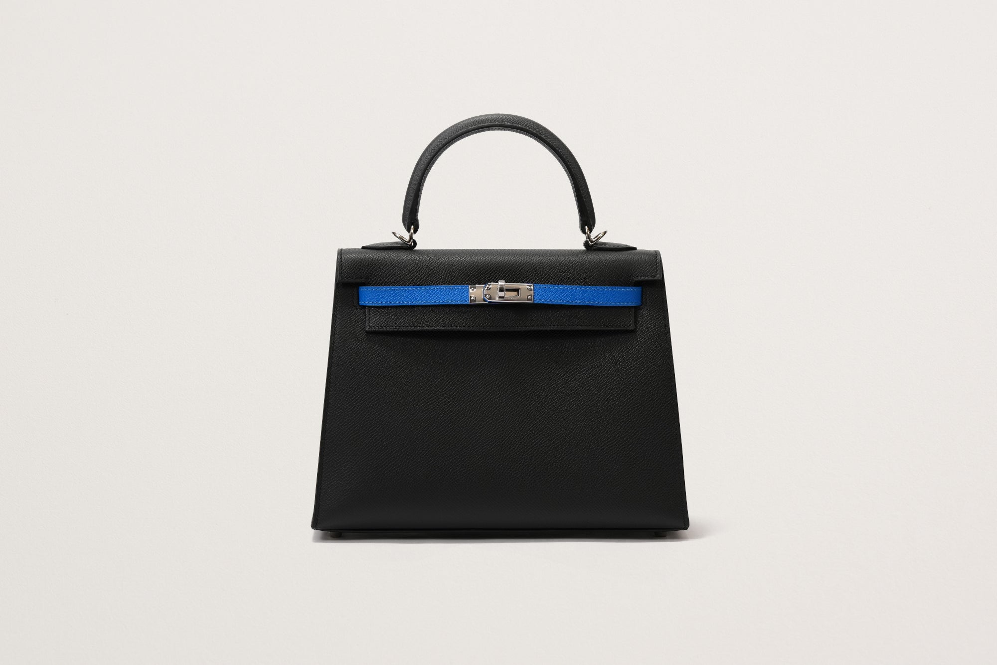 HERMES ケリー25 トリコロール 黒/ブルーイドラ/アルドワーズ