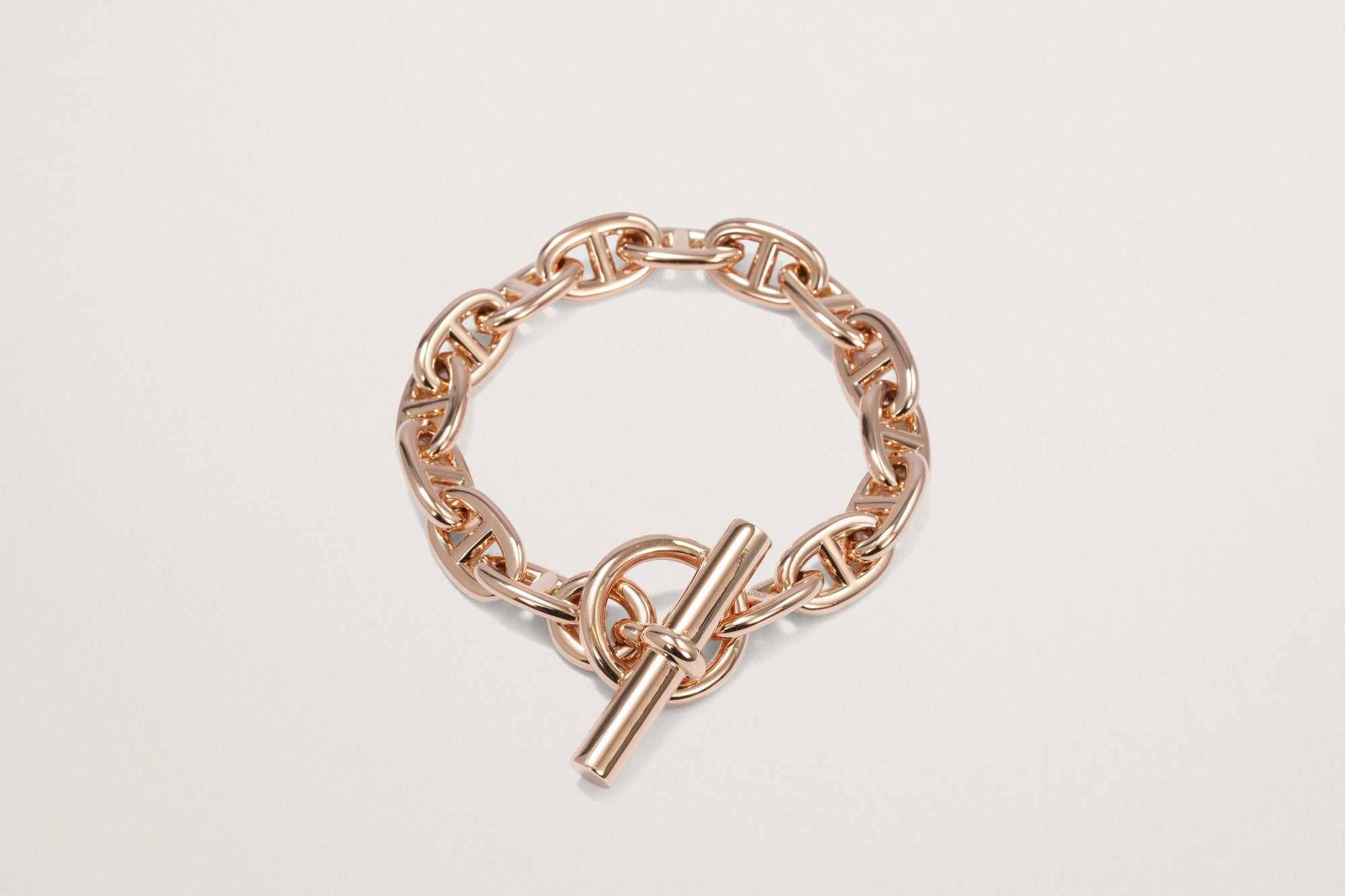HERMES K18PG シェーヌダンクル MM 15コマ ブレスレット – GINZA SATAKE