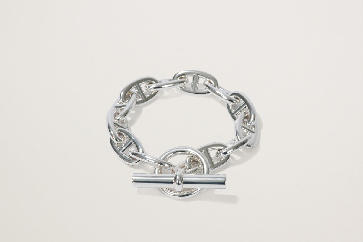 【直近購入】新品未使用 HERMES シェーヌダンクルブレスレットTGM12コマ HERMES エルメス ブレスレット シェーヌダンクル TGM 12コマ シルバー