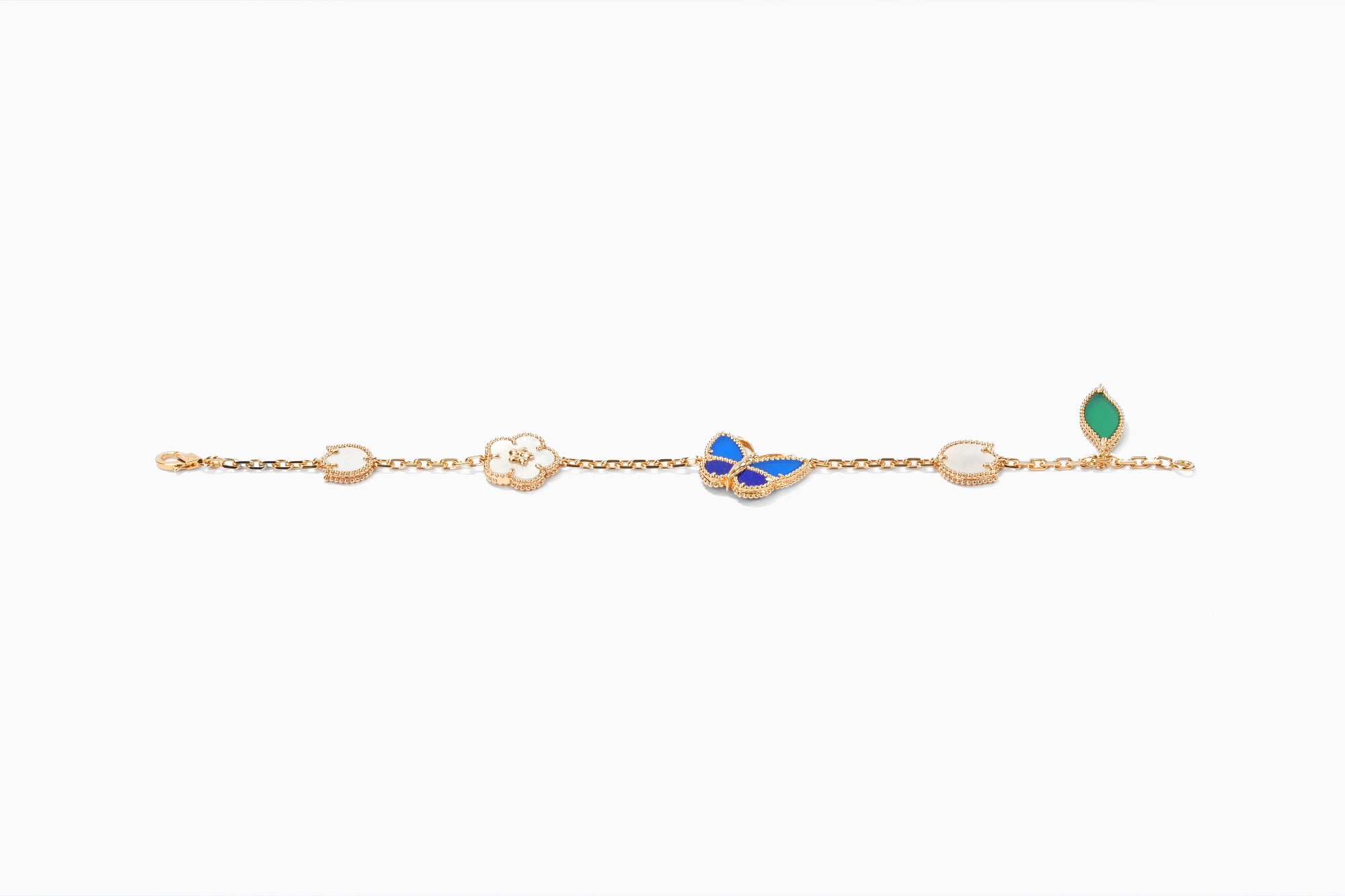 Van Cleef & Arpels K18YG 5モチーフ ラッキースプリング パピヨン