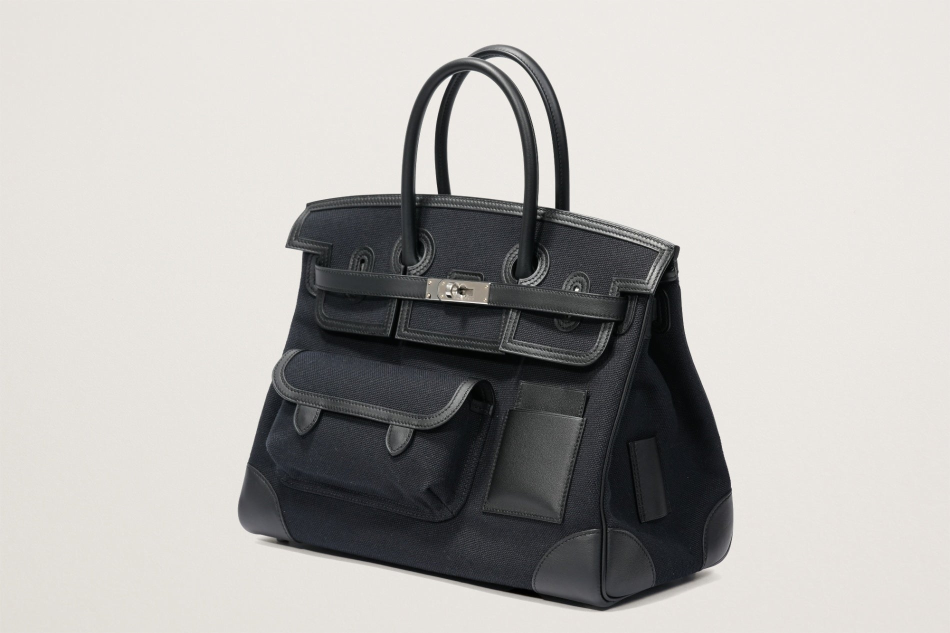 HERMES バーキン35 カーゴ ブルーマリン/黒