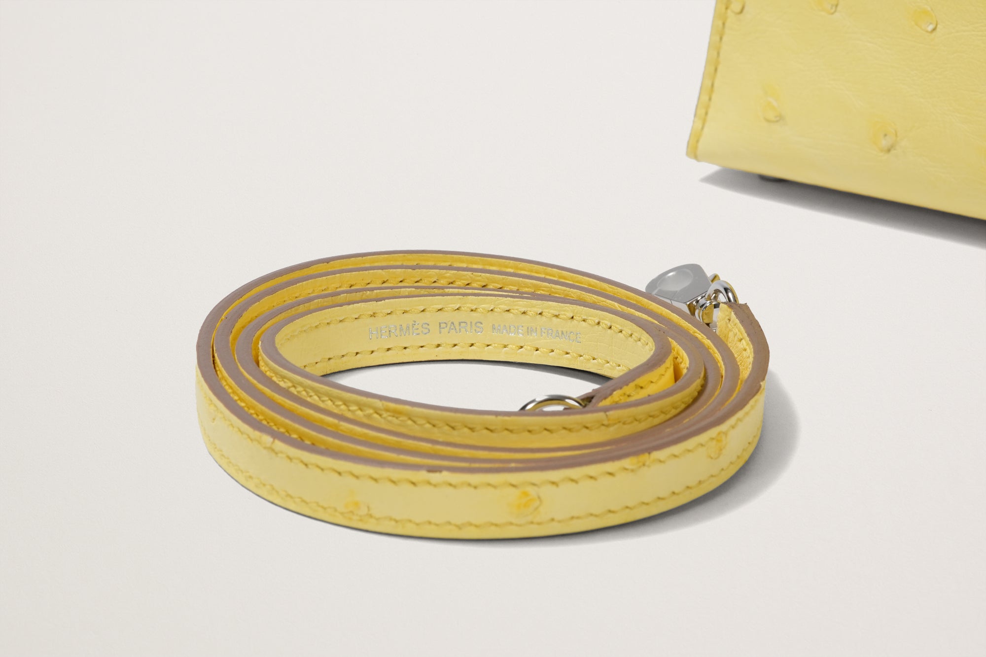 HERMES ミニケリー2 オーストリッチ リモンチェッロ