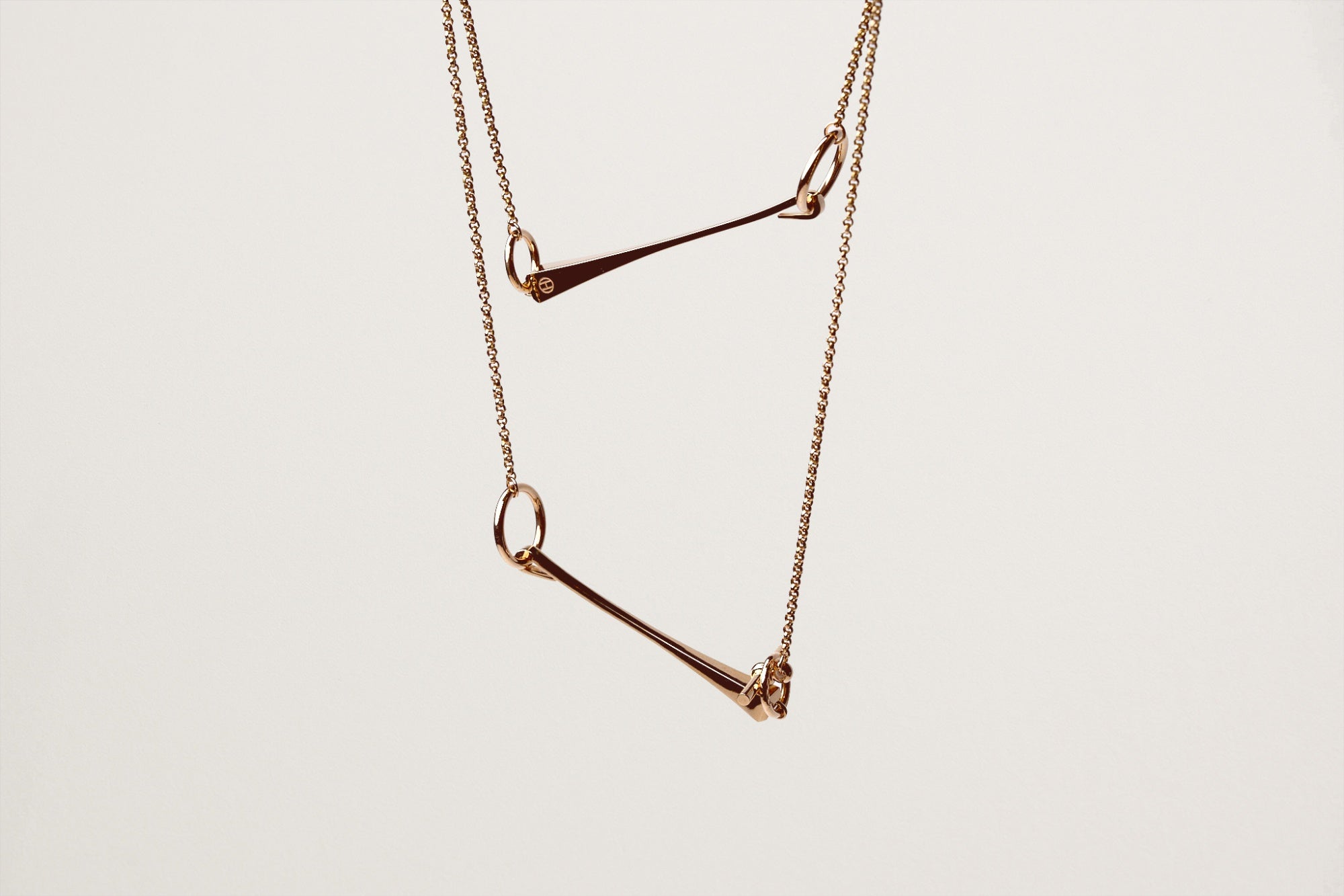 HERMES K18PG クルー・ド・フォルジュ ロング ネックレス