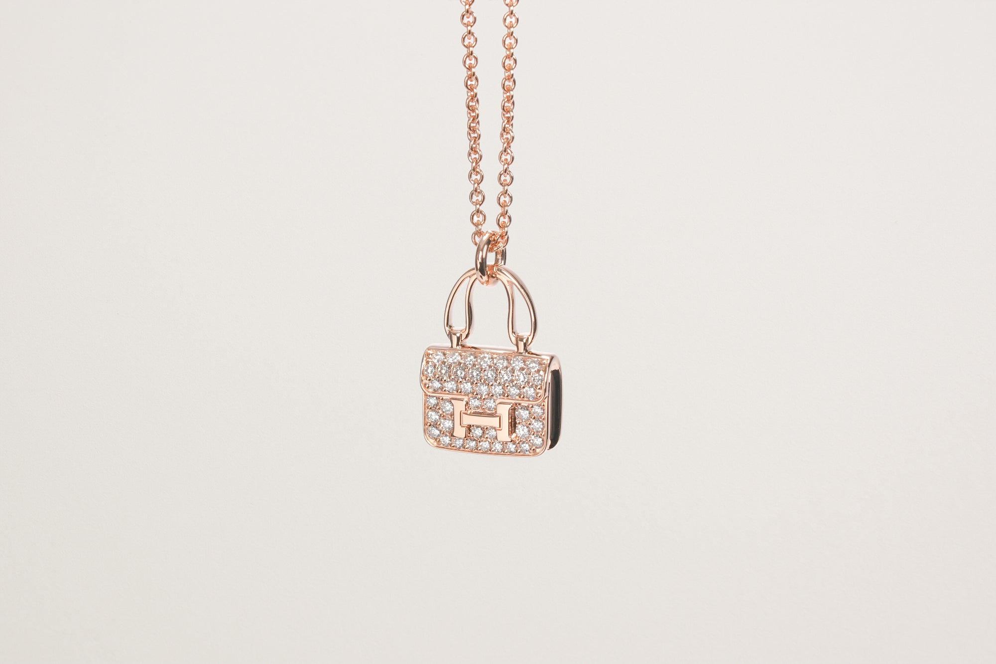 HERMES K18PG アミュレット コンスタンス ダイヤモンド ネックレス