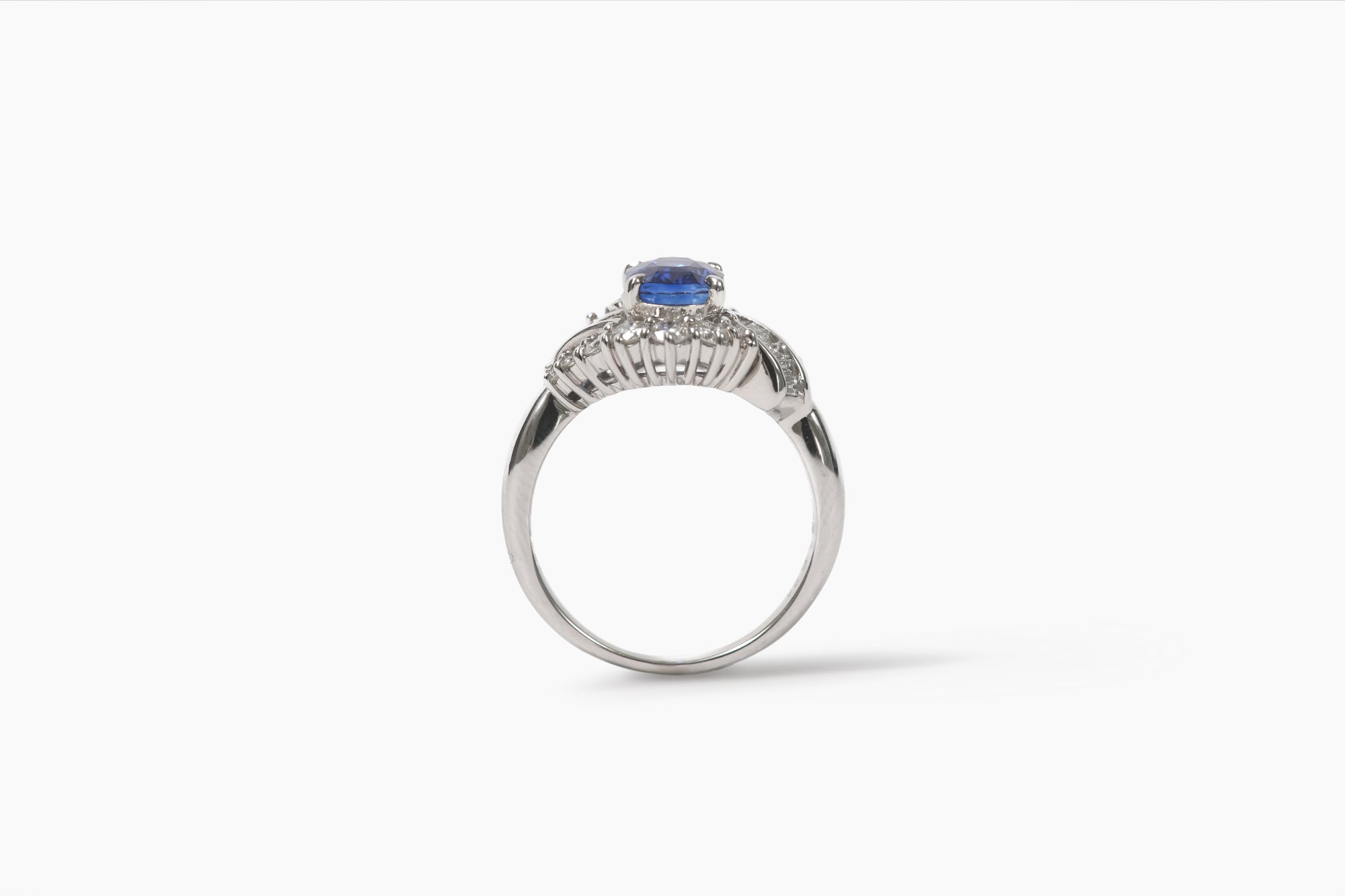 mimnic Pt900 ブルーサファイア 0.84ctダイヤ0.02ct PT900リング サファイア2.88ct ダイヤ0.82ct』16号 / FUKUMOTO 【福元