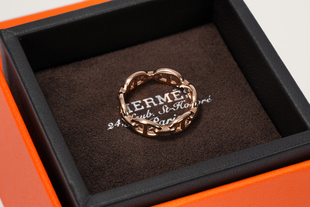HERMES K18PG シェーヌ・ダンクル・アンシェネ PM リング