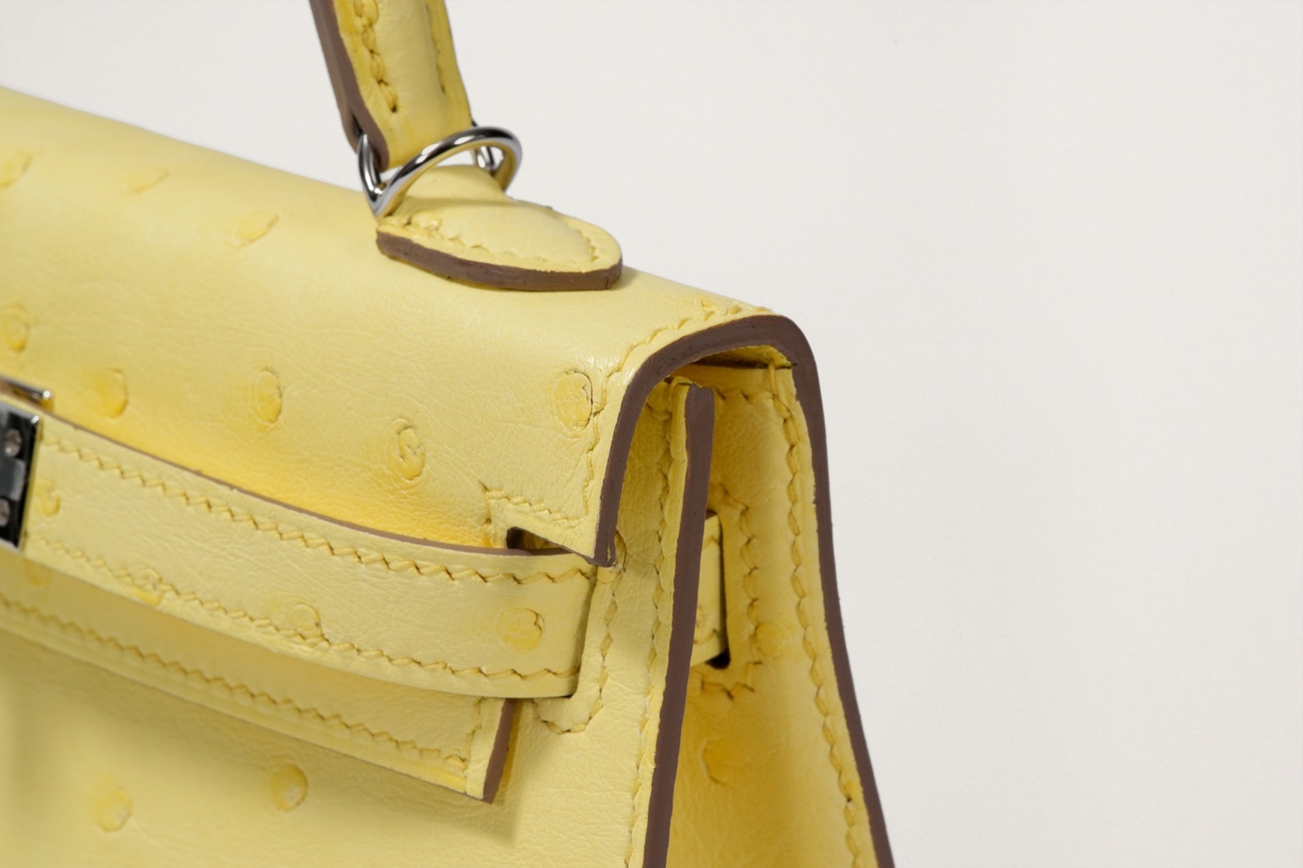 HERMES ミニケリー2 オーストリッチ リモンチェッロ
