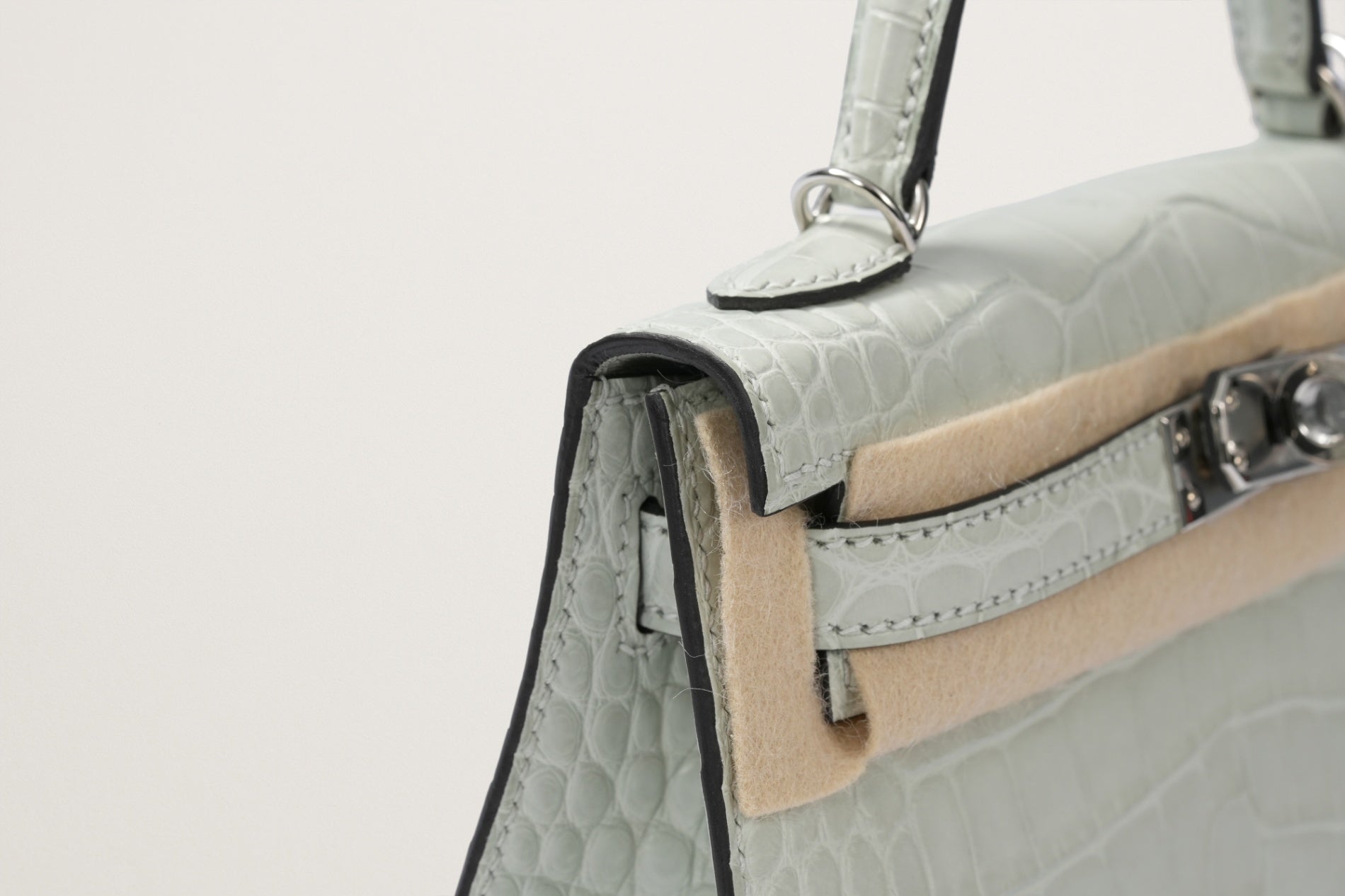 HERMES ミニケリー2 クロコダイル グリネヴェ