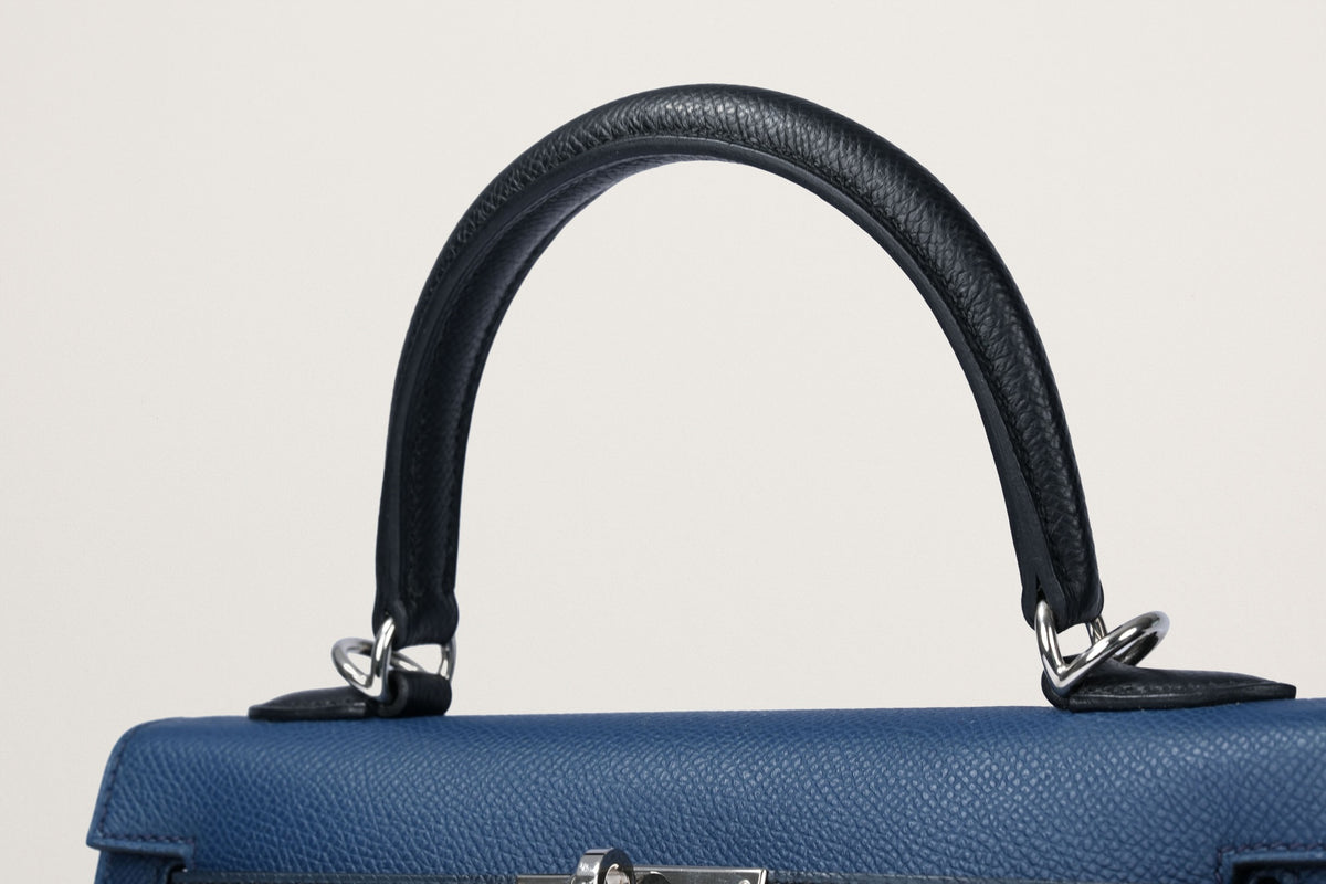 HERMES ケリー25 ブルードプリュス/黒/ブルーインディゴ