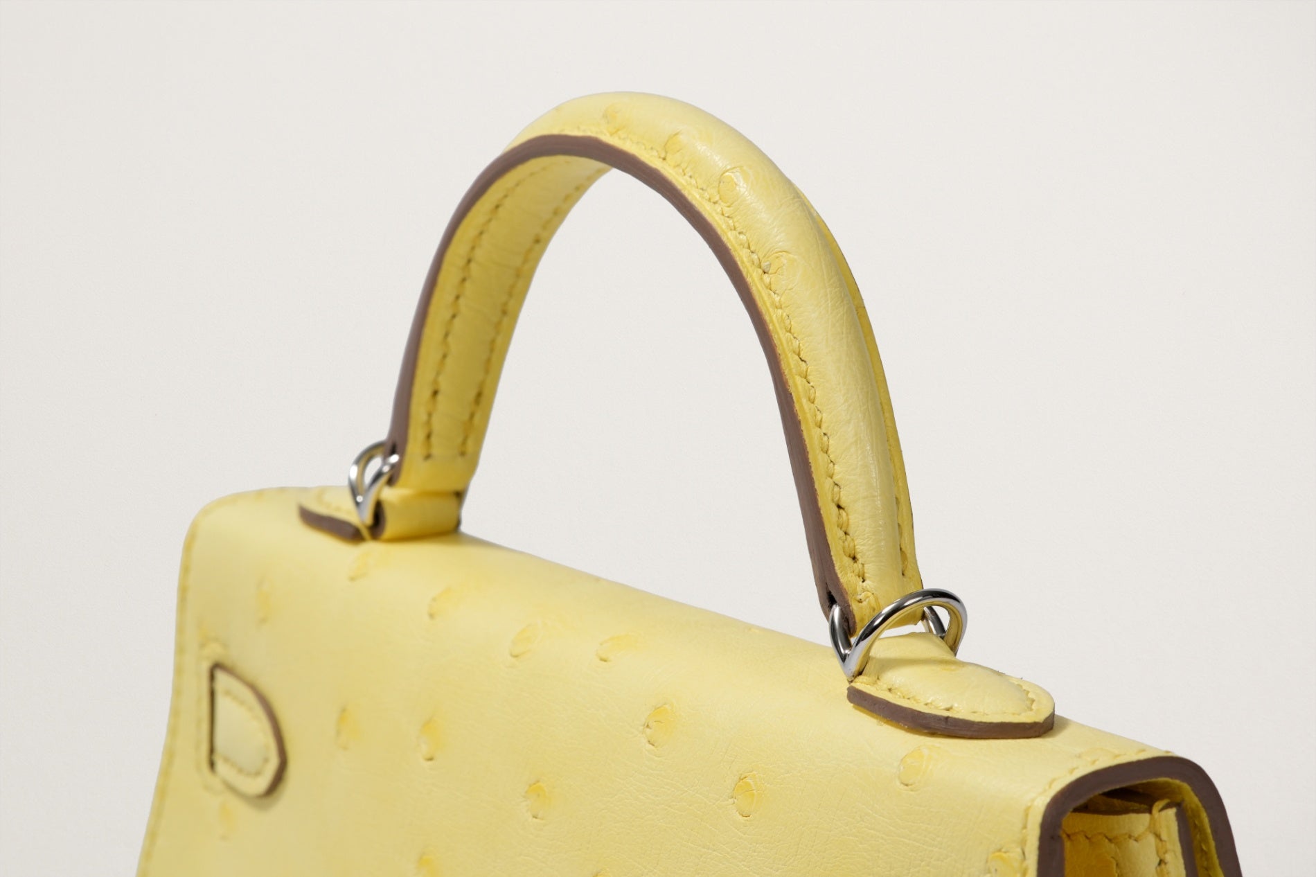 HERMES ミニケリー2 オーストリッチ リモンチェッロ