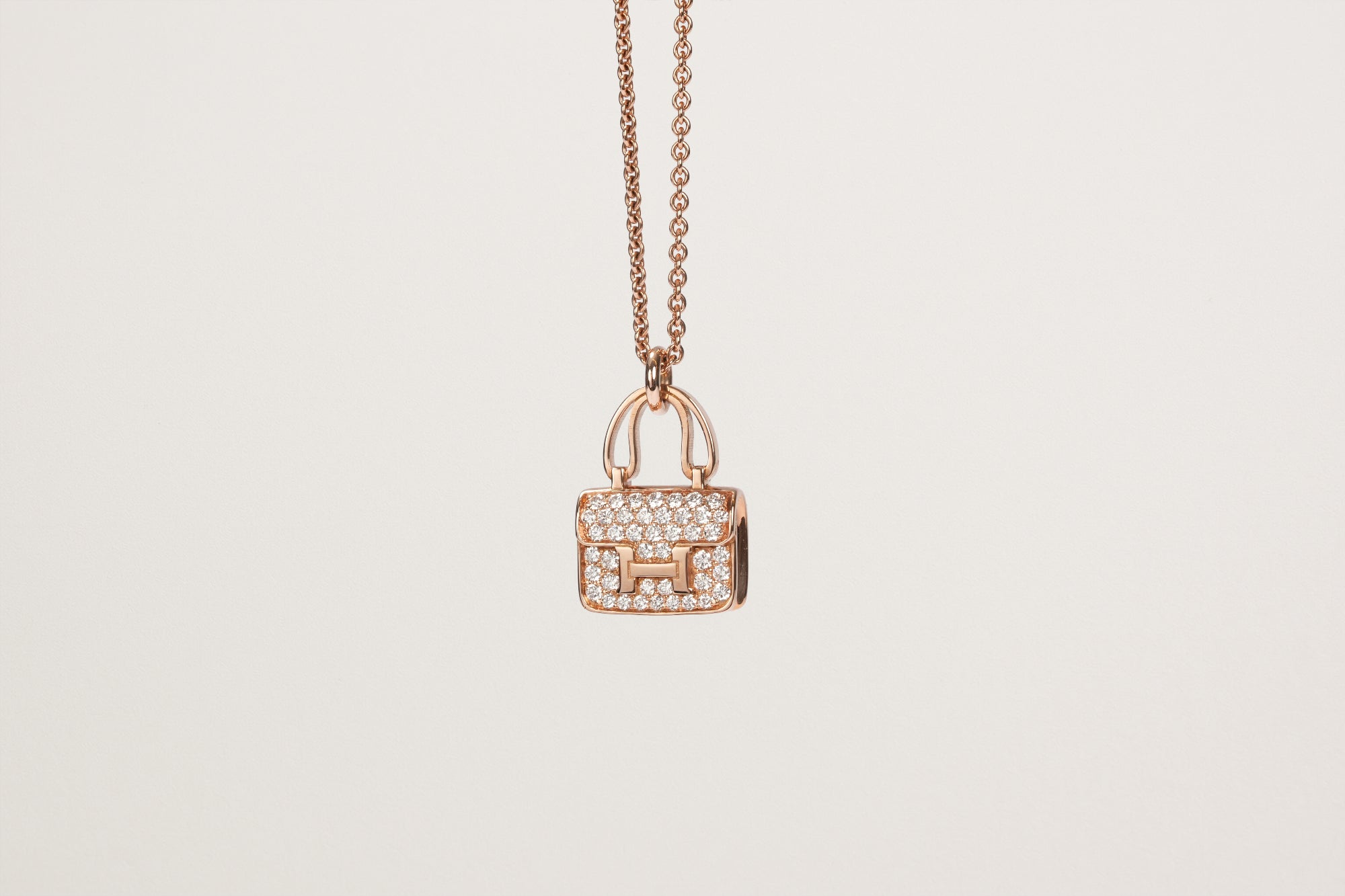 HERMES K18PG アミュレット コンスタンス ダイヤモンドネックレス
