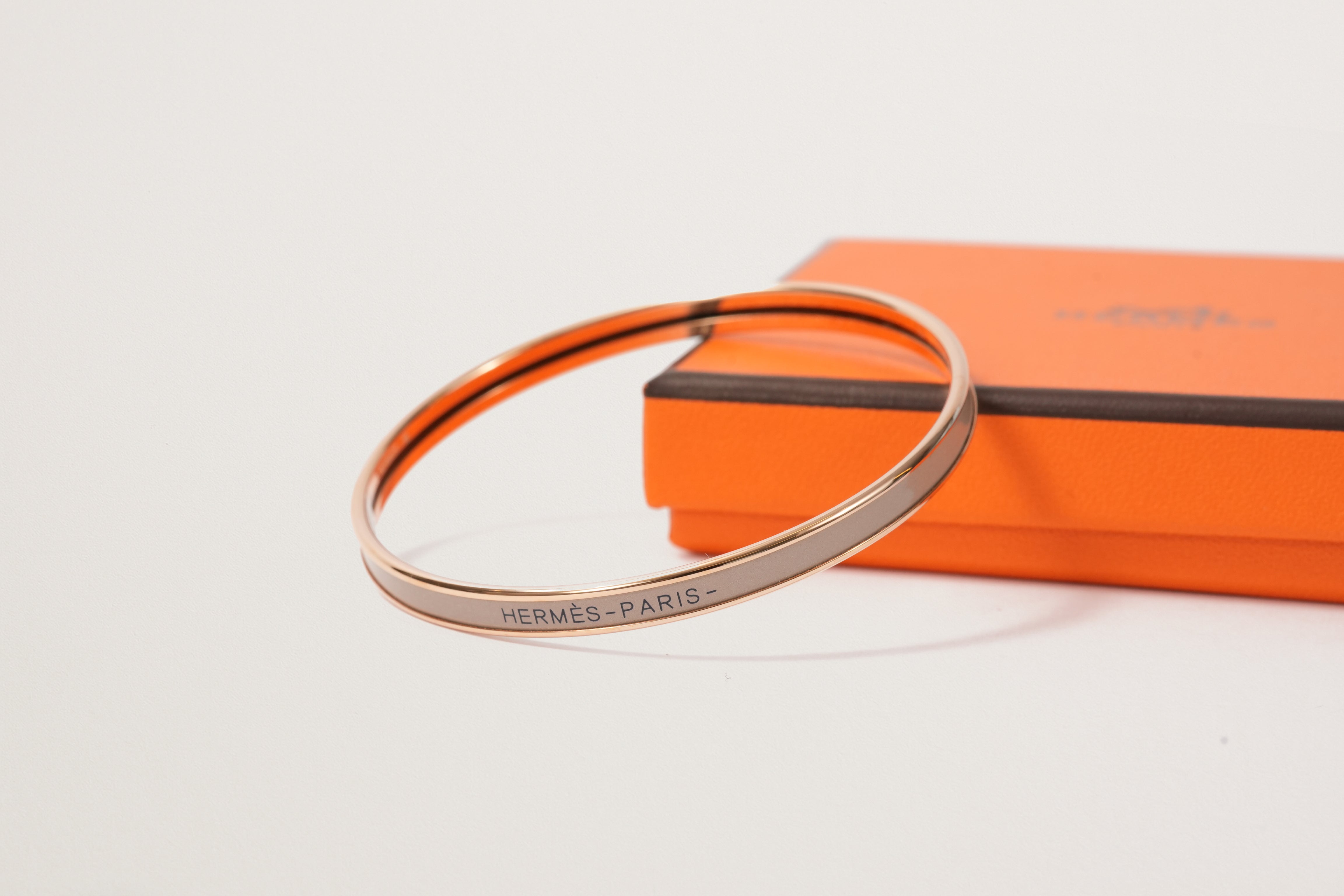 【新品未使用】エルメス エナメルブレスレット ユニ Bracelet Uni】HERMES☆エナメルブレスレット☆ユニ Rose Gold