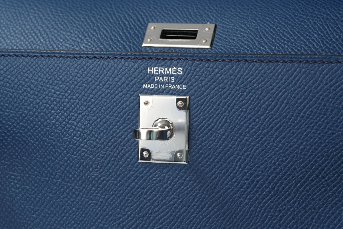HERMES ケリー25 ブルードプリュス/黒/ブルーインディゴ