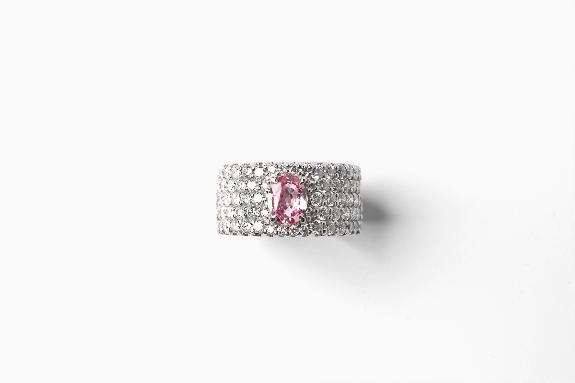 Pt900 パパラチアサファイア0.453ct ダイヤモンド0.08ct リング Pt900 パパラチアサファイア ダイヤモンド リング 0.668ct D0.53ct