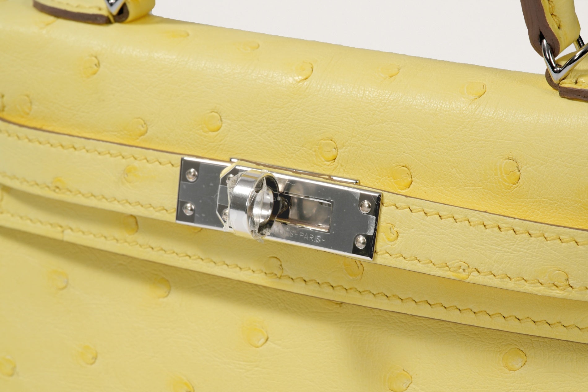 HERMES ミニケリー2 オーストリッチ リモンチェッロ