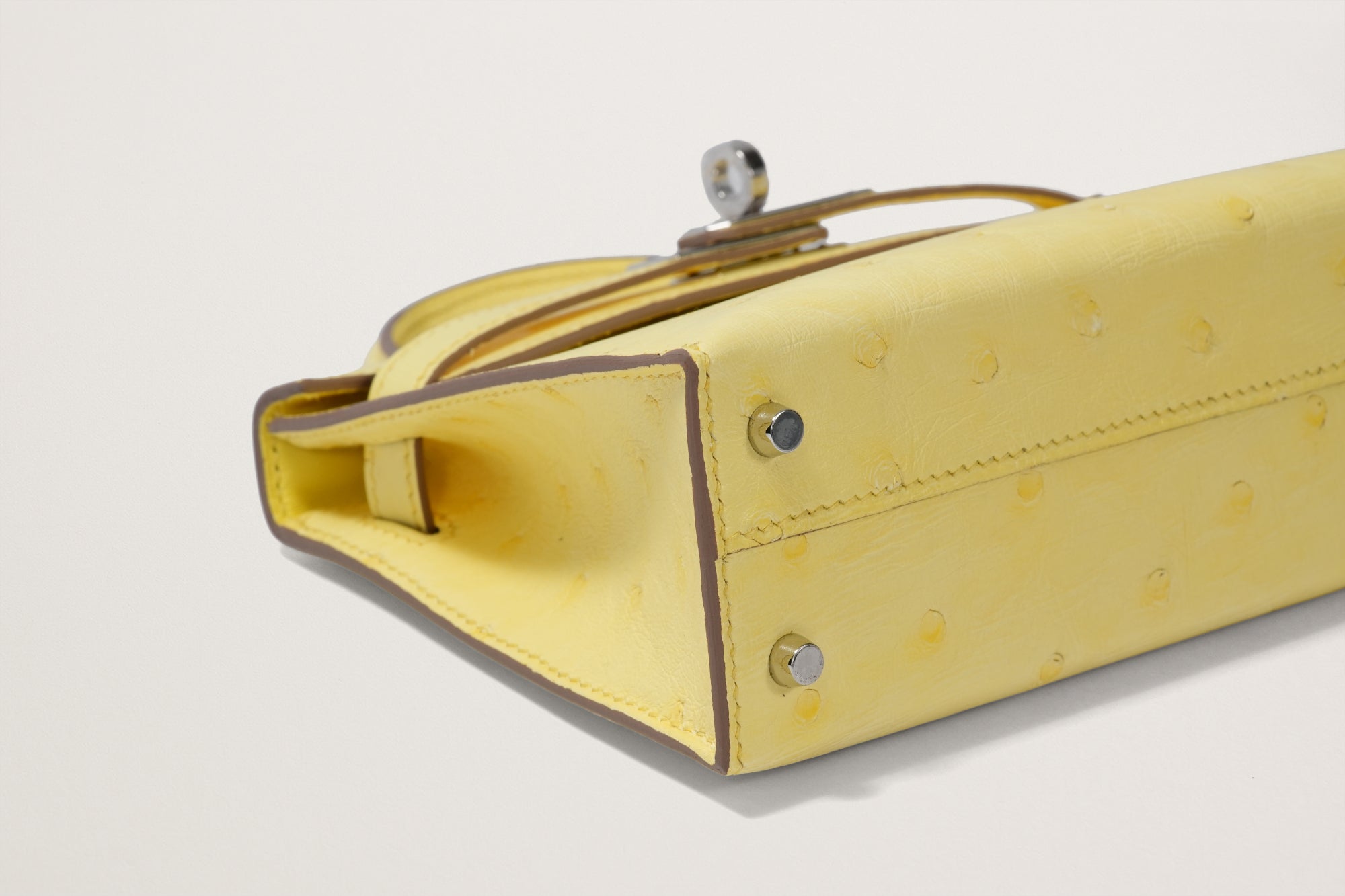 HERMES ミニケリー2 オーストリッチ リモンチェッロ