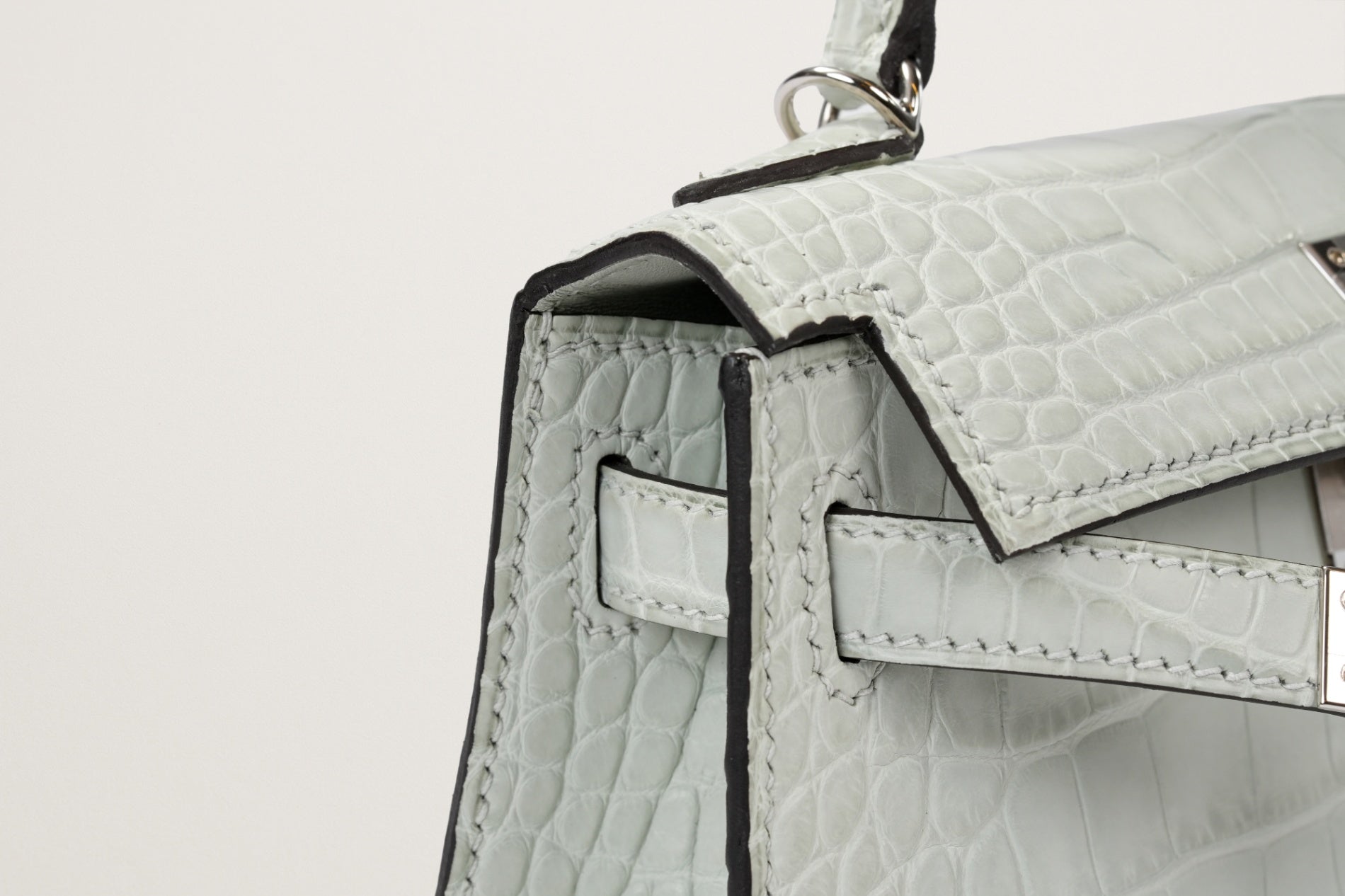 HERMES ミニケリー2 クロコダイル グリネヴェ