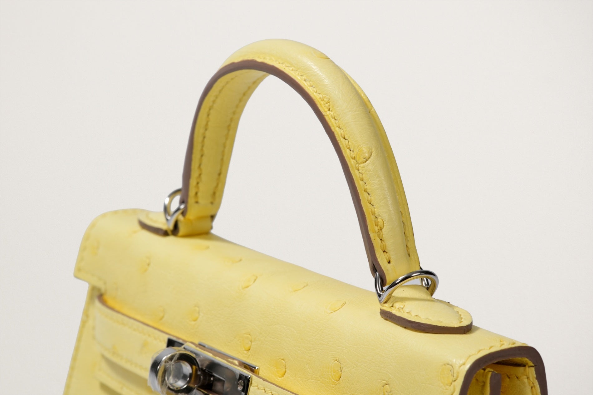 HERMES ミニケリー2 オーストリッチ リモンチェッロ