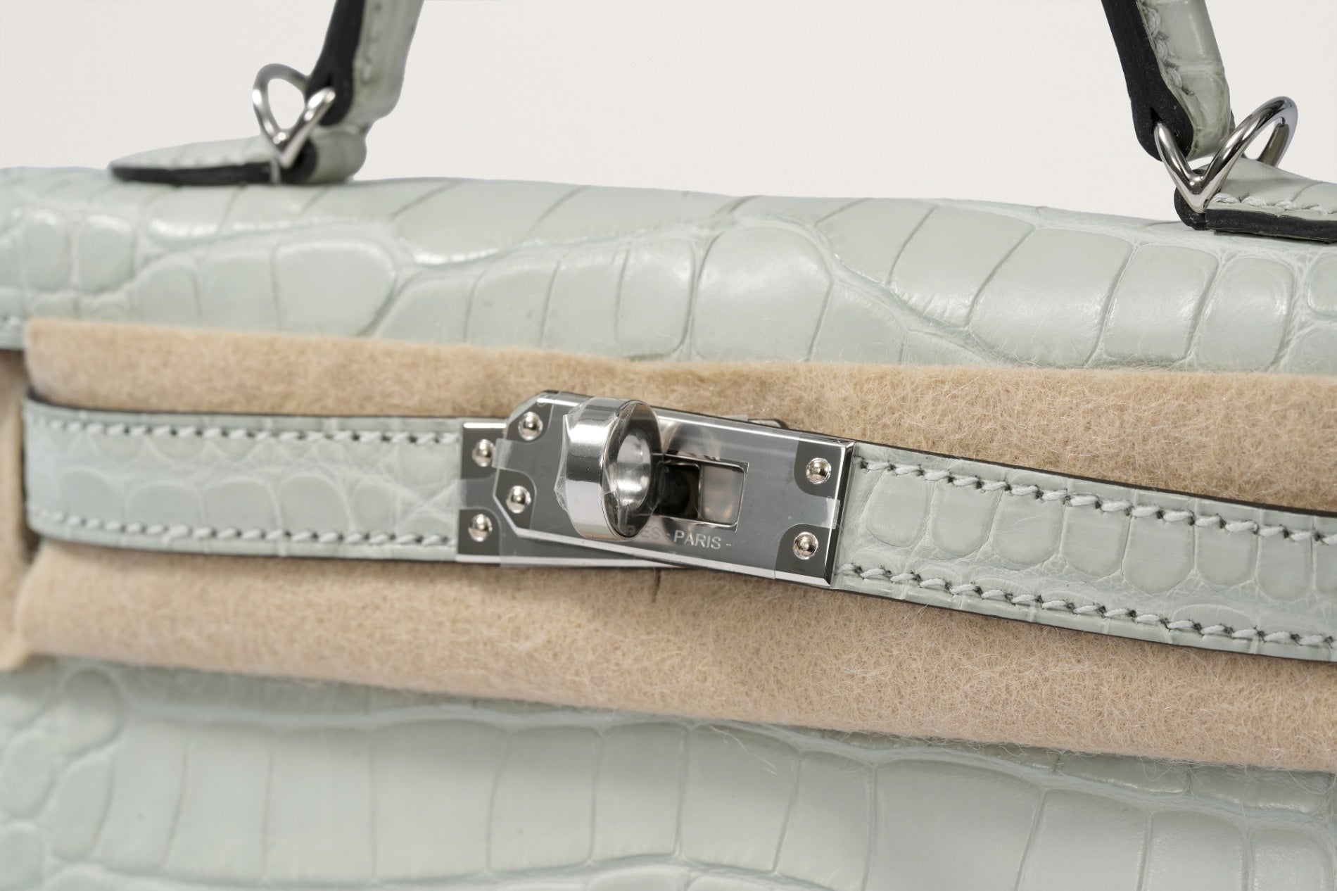 HERMES ミニケリー2 クロコダイル グリネヴェ