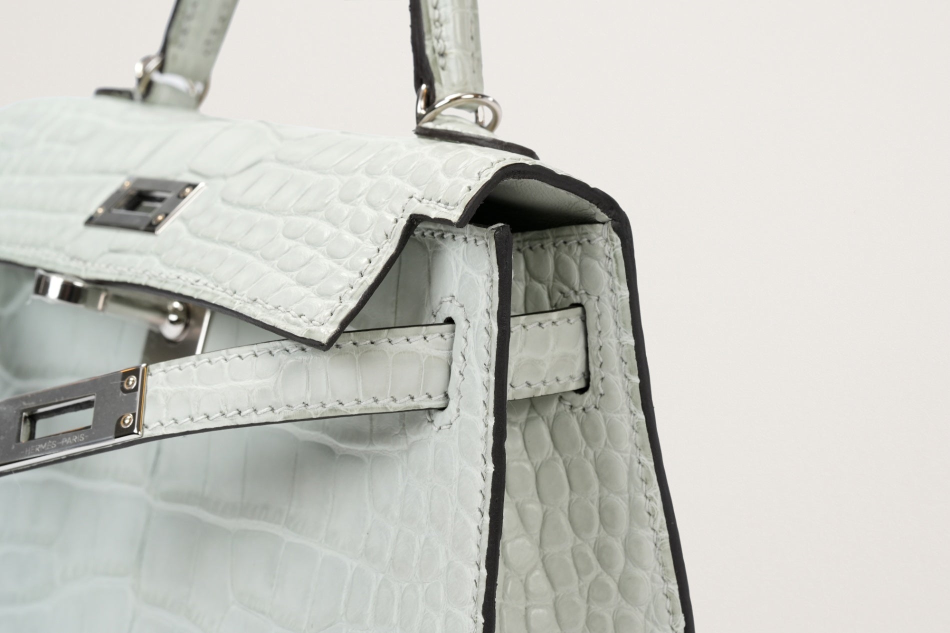 HERMES ミニケリー2 クロコダイル グリネヴェ