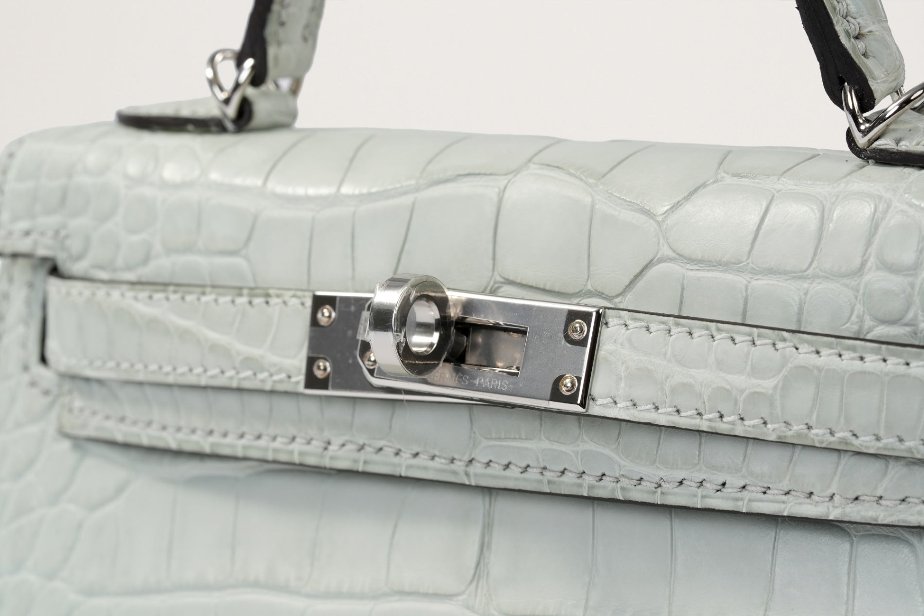 HERMES ミニケリー2 クロコダイル グリネヴェ