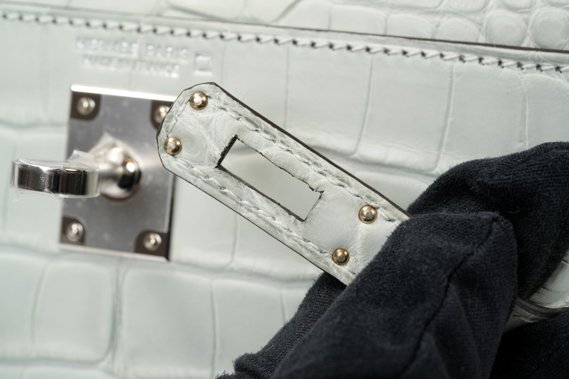 HERMES ミニケリー2 クロコダイル グリネヴェ
