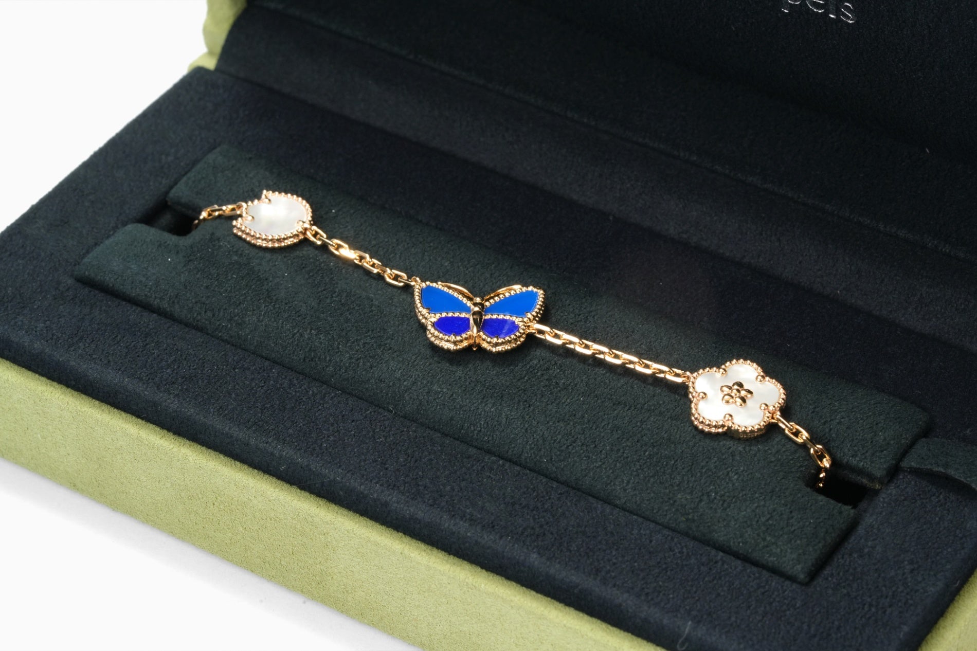 Van Cleef & Arpels K18YG 5モチーフ ラッキースプリング パピヨン