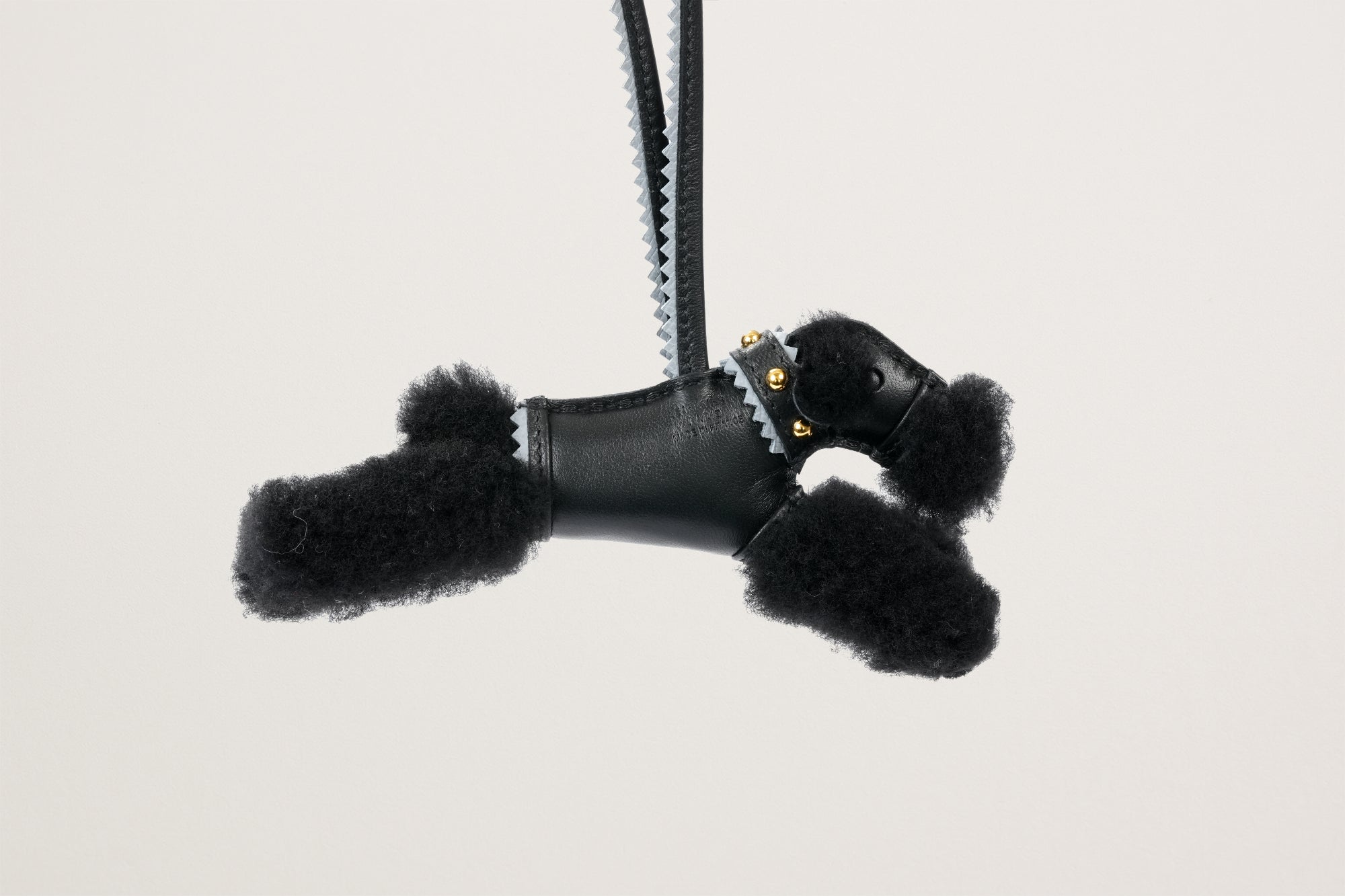 HERMES バディチャーム 首輪付き 黒/グリパンタン