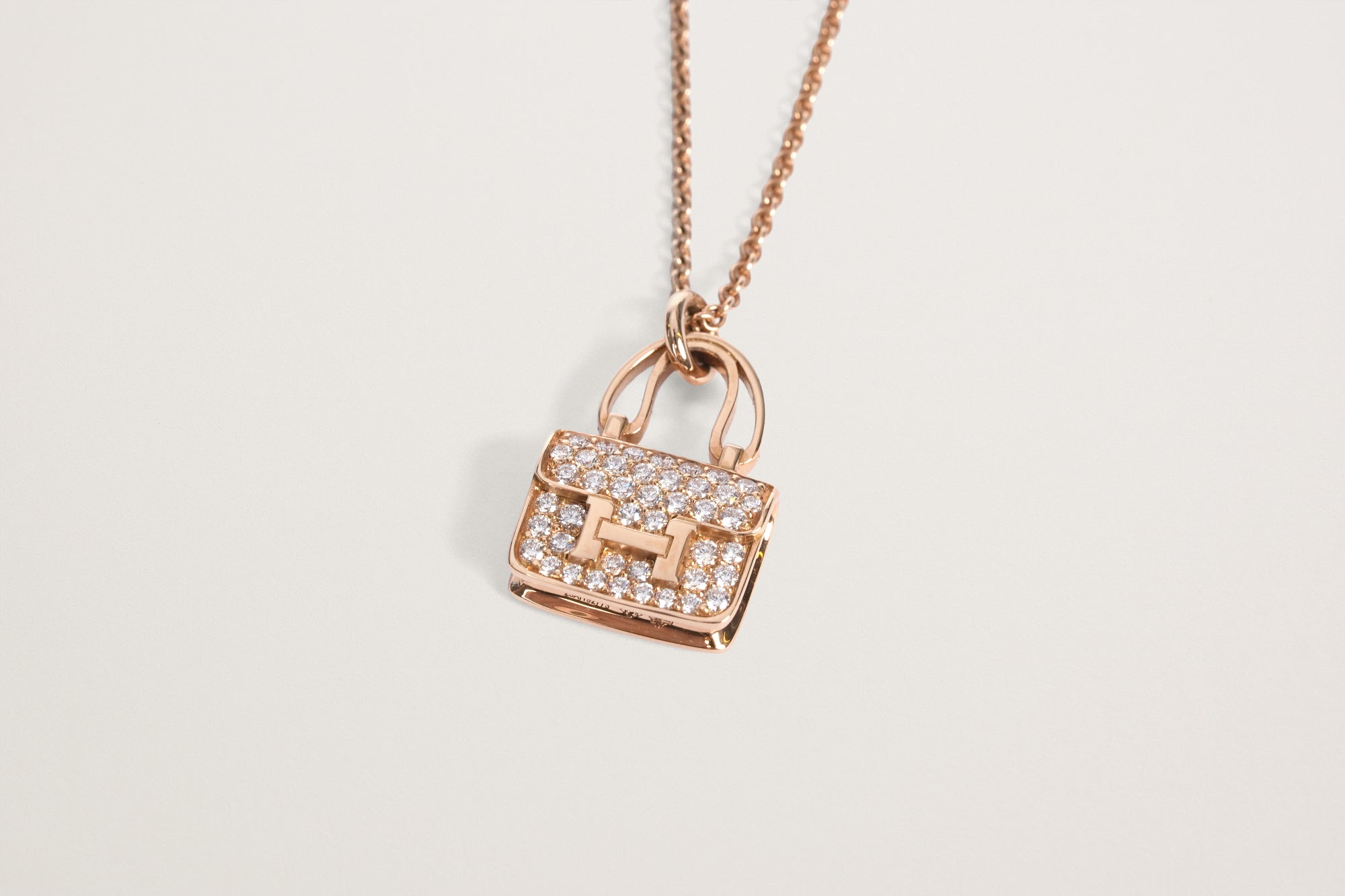 HERMES K18PG アミュレット コンスタンス ダイヤモンドネックレス