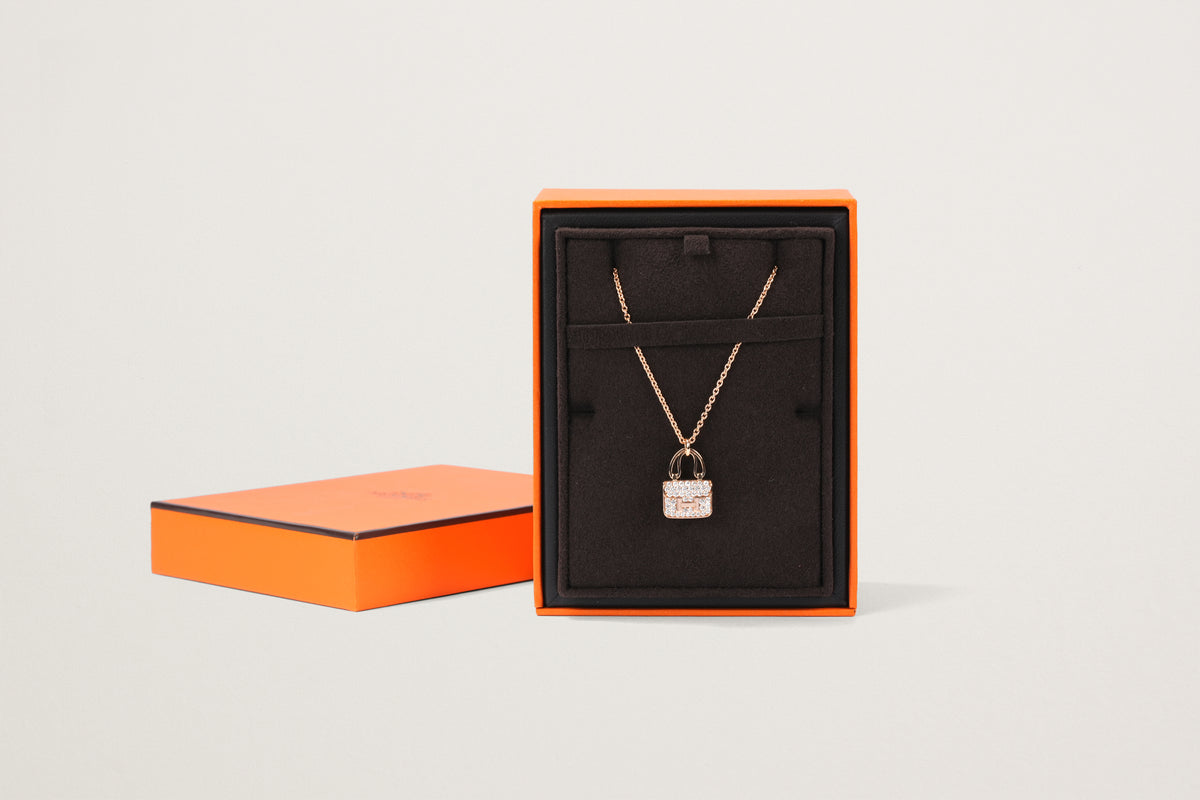 HERMES K18PG アミュレット コンスタンス ダイヤモンドネックレス ダイヤモンドネックレス
